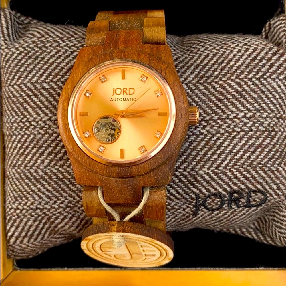 JORD Rose Gold Automatic Seagull 100%Natural Wood Strap & Case ⭐️⭐️⭐️⭐️⭐️